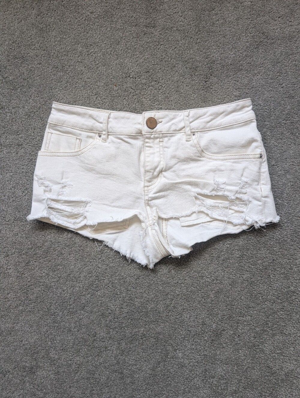 Asos White Denim Jean Cut-Off Shorts Size US 6 